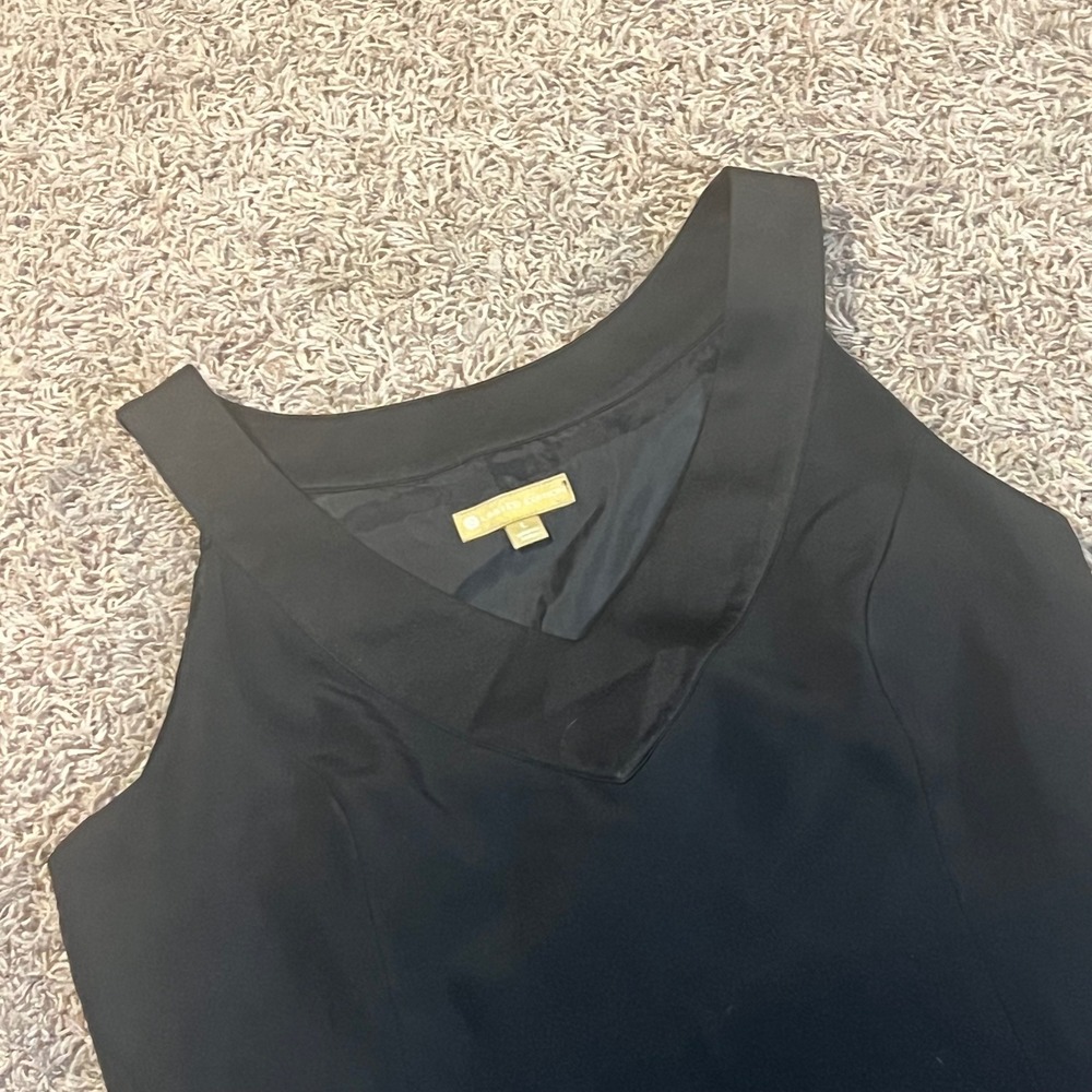 Limited Edition Black Sleeveless V-Neck A-Line Shift Dress‎ Large